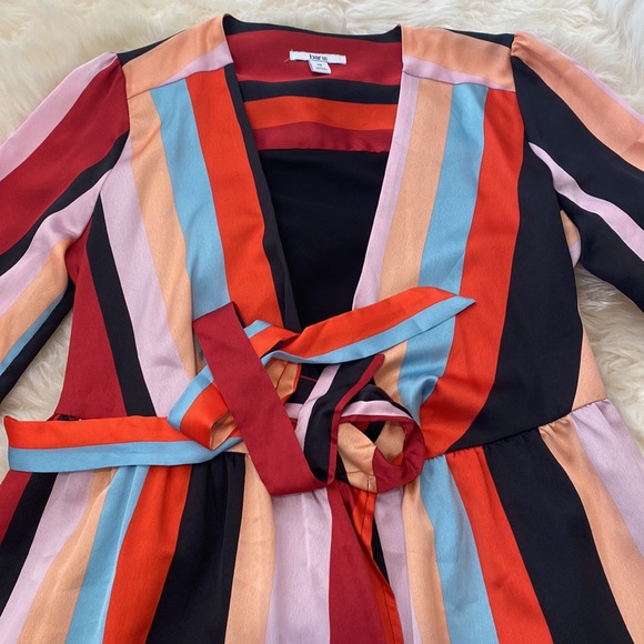 Bar III Multi - Color Striped Wrap Dress.  XS, S, M, L, XL - Picture 4 of 16